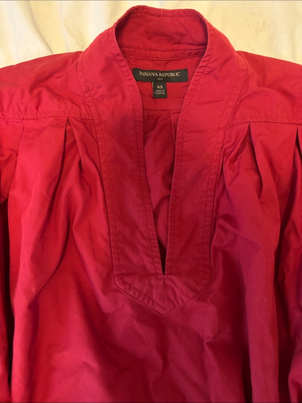 Banana Republic Red V-Neck Tunic Top